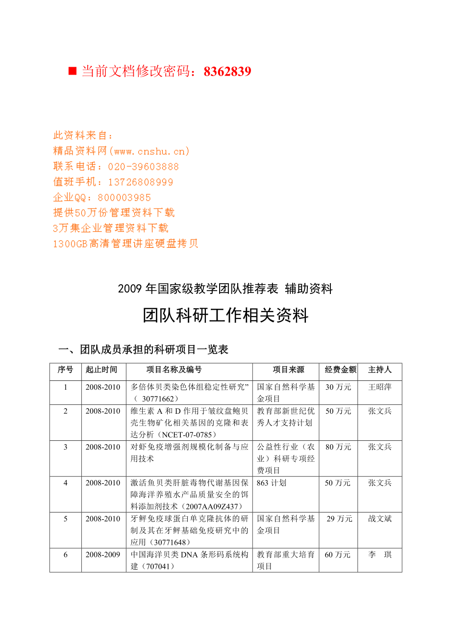 团队科研工作资料汇编.docx_第1页