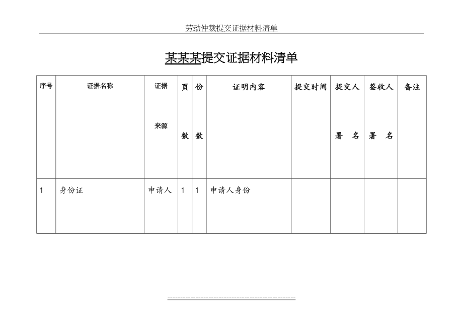 劳动仲裁提交证据材料清单.doc_第2页