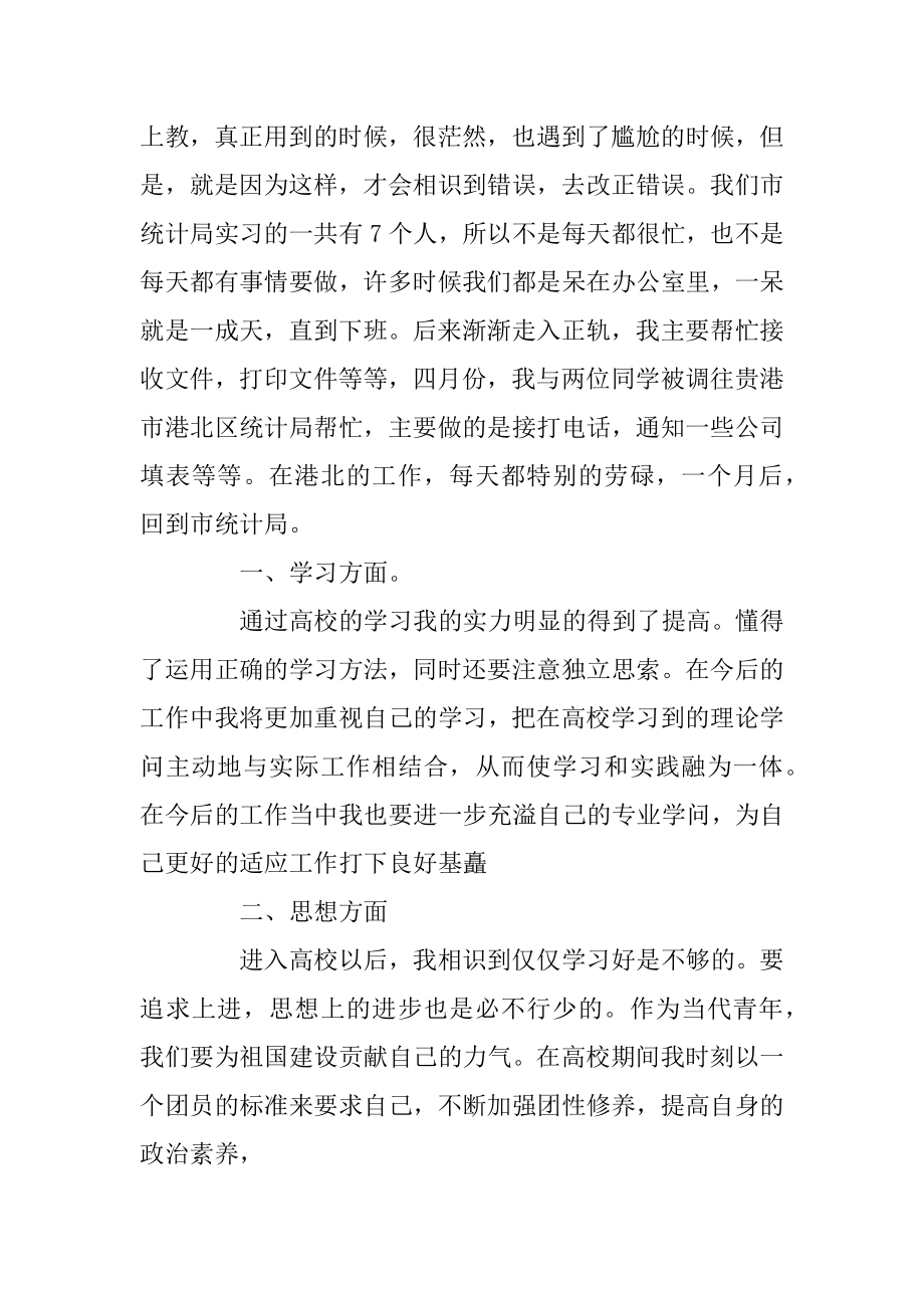 统计局实习总结报告2020范文精选篇汇编.docx_第2页