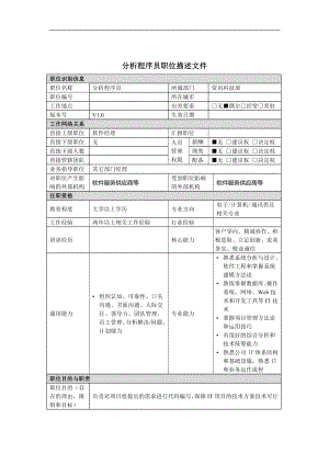 资讯科技部分析程序员岗位说明书.docx