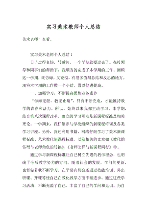 实习美术教师个人总结范文.docx