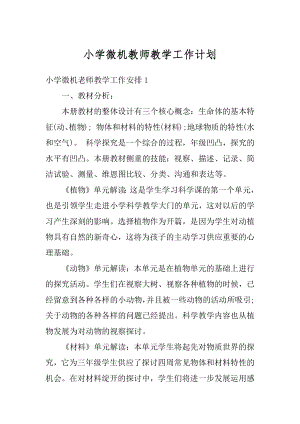 小学微机教师教学工作计划例文.docx