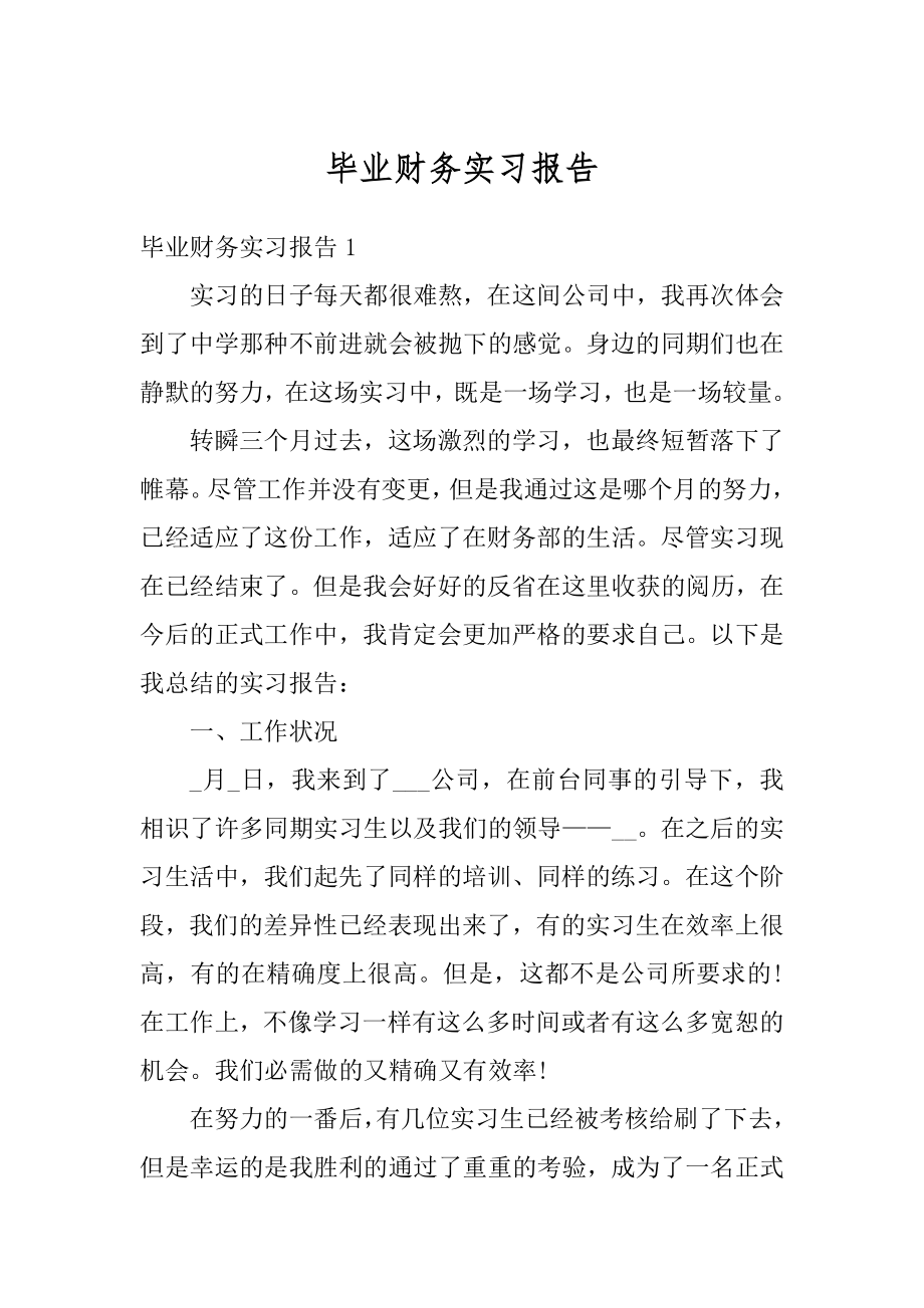 毕业财务实习报告优质.docx_第1页