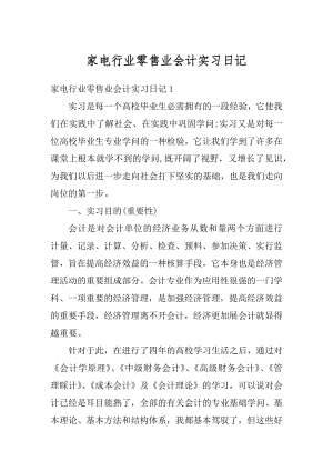 家电行业零售业会计实习日记优质.docx