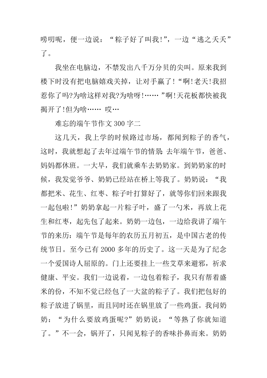 难忘的端午节作文300字5篇例文.docx_第2页