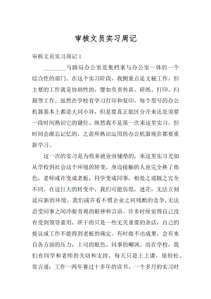 审核文员实习周记汇编.docx