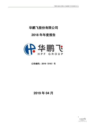 华鹏飞：2018年年度报告.PDF