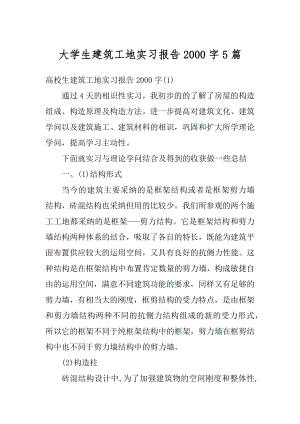 大学生建筑工地实习报告2000字5篇范例.docx