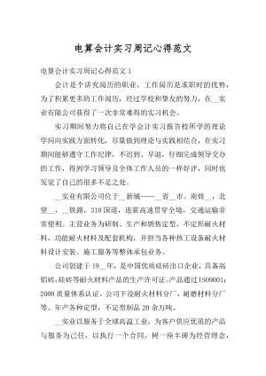 电算会计实习周记心得范文精选.docx