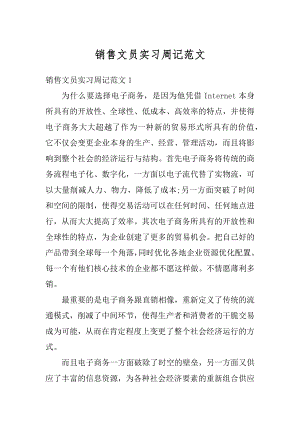 销售文员实习周记范文汇总.docx