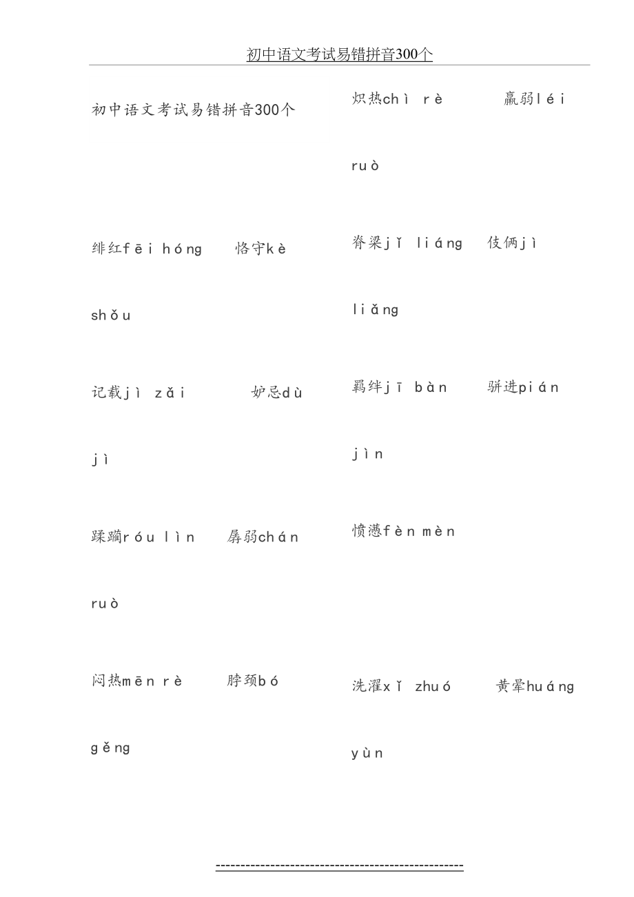 初中语文考试易错拼音300个.docx_第2页