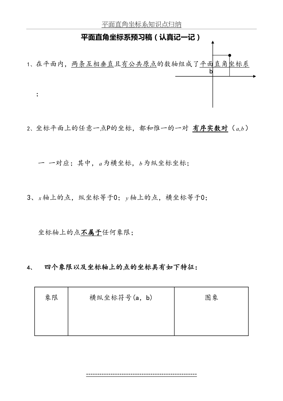 平面直角坐标系知识点归纳19210.doc_第2页