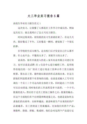 大三毕业实习报告5篇范文.docx