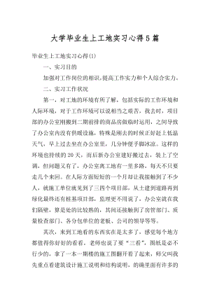 大学毕业生上工地实习心得5篇精选.docx