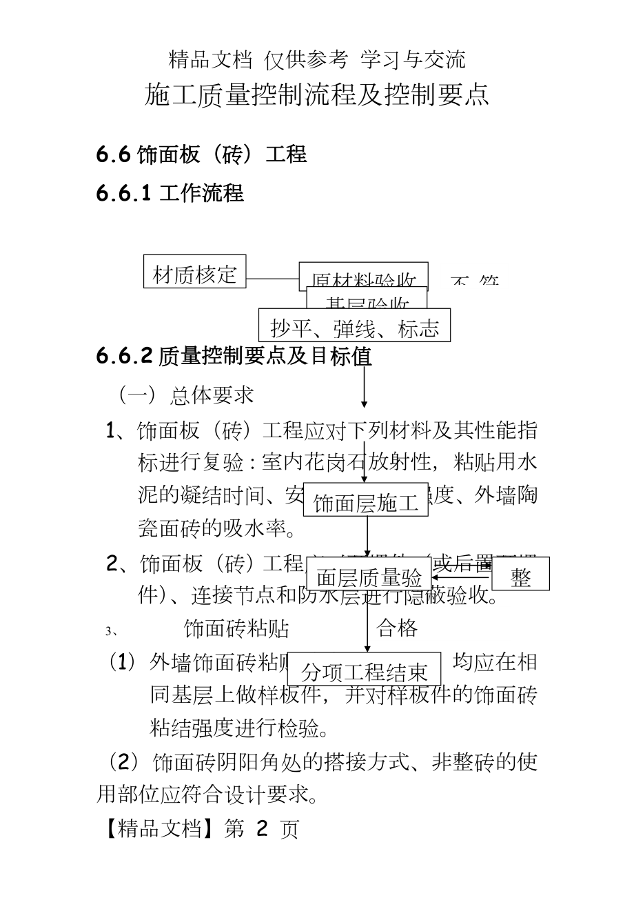 【中海地产】施工质量控制流程及控制要点：饰面板（砖工程.doc_第2页