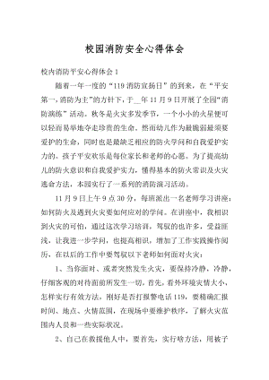 校园消防安全心得体会精选.docx