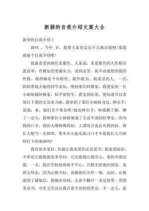 新颖的自我介绍文案大全范文.docx