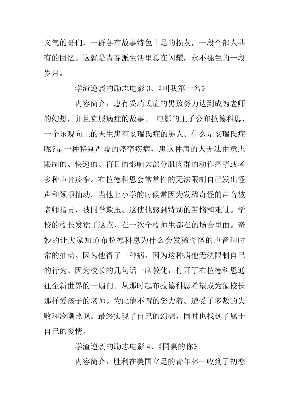 精选推荐十部学渣逆袭的励志电影范本.docx_第2页