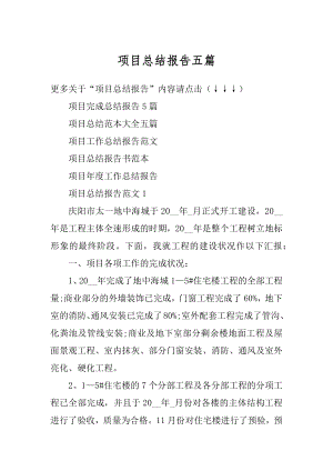 项目总结报告五篇汇总.docx