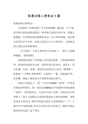 拓展训练心得体会5篇精编.docx