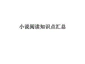 小说阅读知识点汇ppt课件.ppt