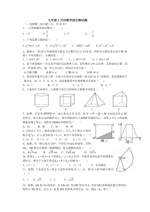 九年级3月考试题.doc