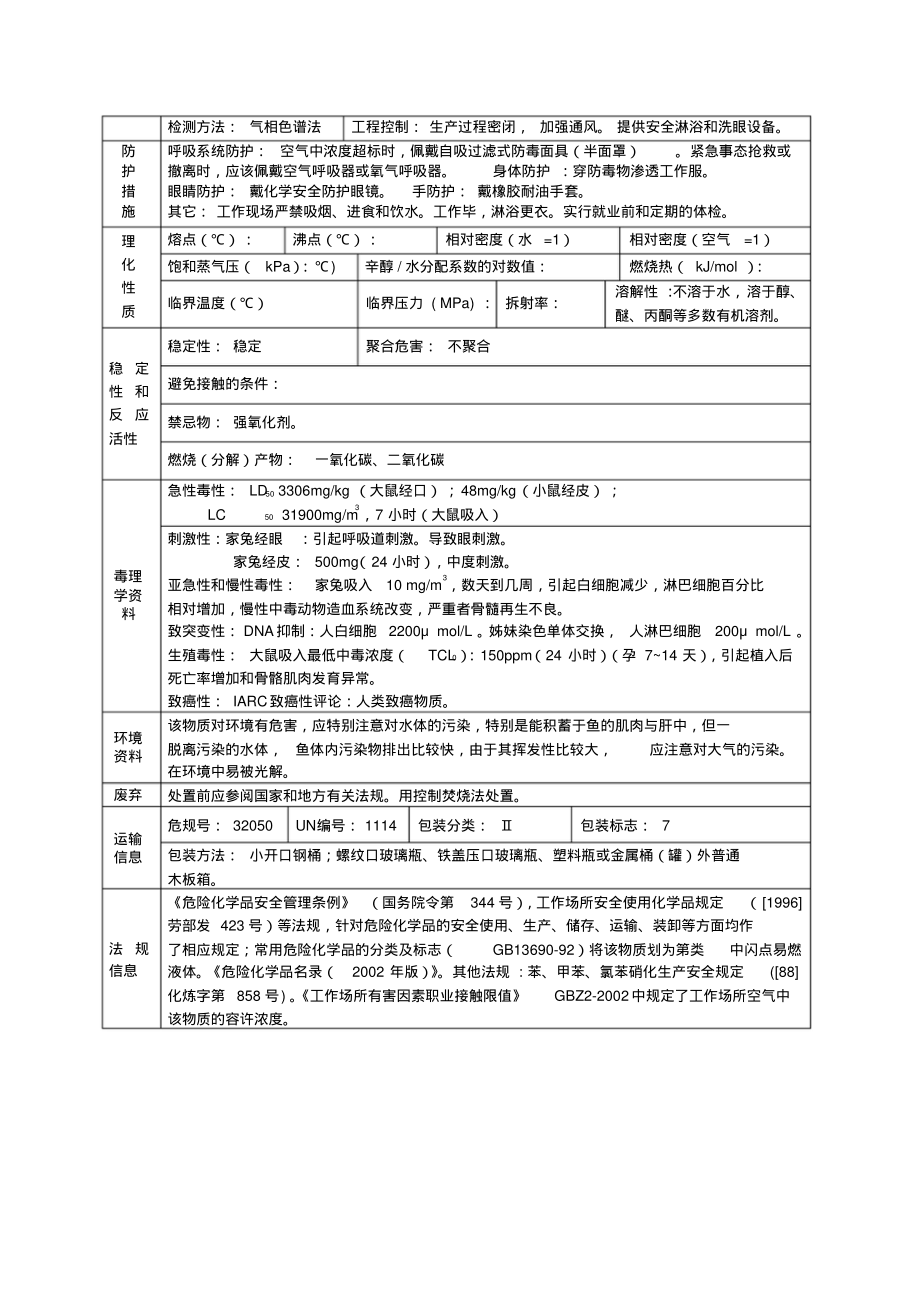 苯化学品安全技术说明书MSDS.pdf_第2页