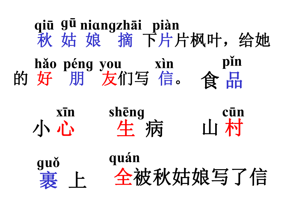 秋姑娘的信生字.ppt_第2页