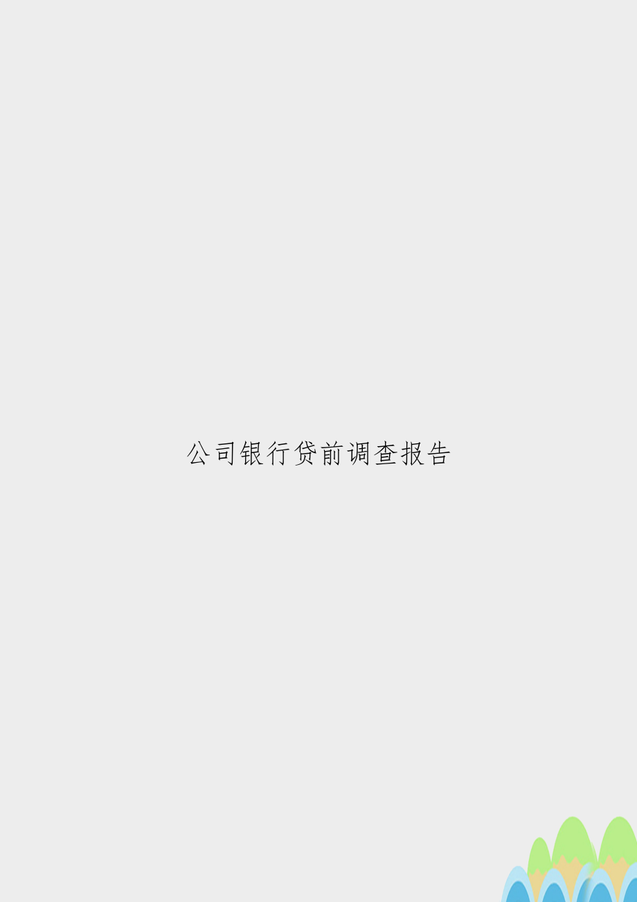 公司银行贷前调查报告.doc_第1页