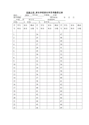 家长学校家长学员考勤登记表2011.doc