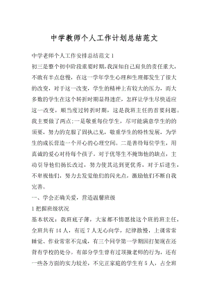 中学教师个人工作计划总结范文例文.docx