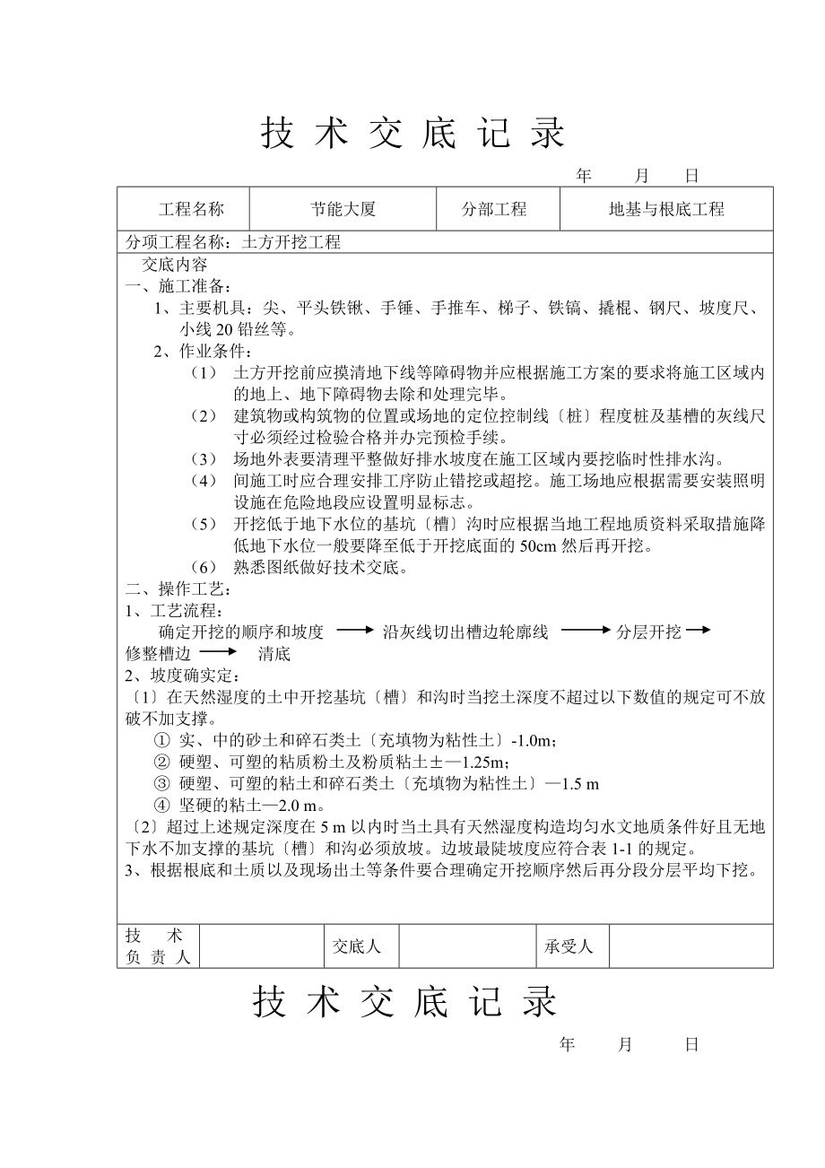 人工挖土施工交底.doc_第1页