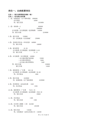 《会计岗位综合实训(第二版)》参考答案汇总全书章节练习题测试题思考题.doc