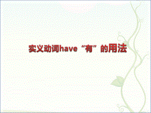 实义动词have(有)的用法ppt课件.ppt