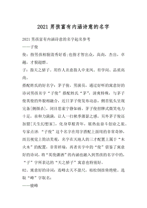 2021男孩富有内涵诗意的名字汇总.docx