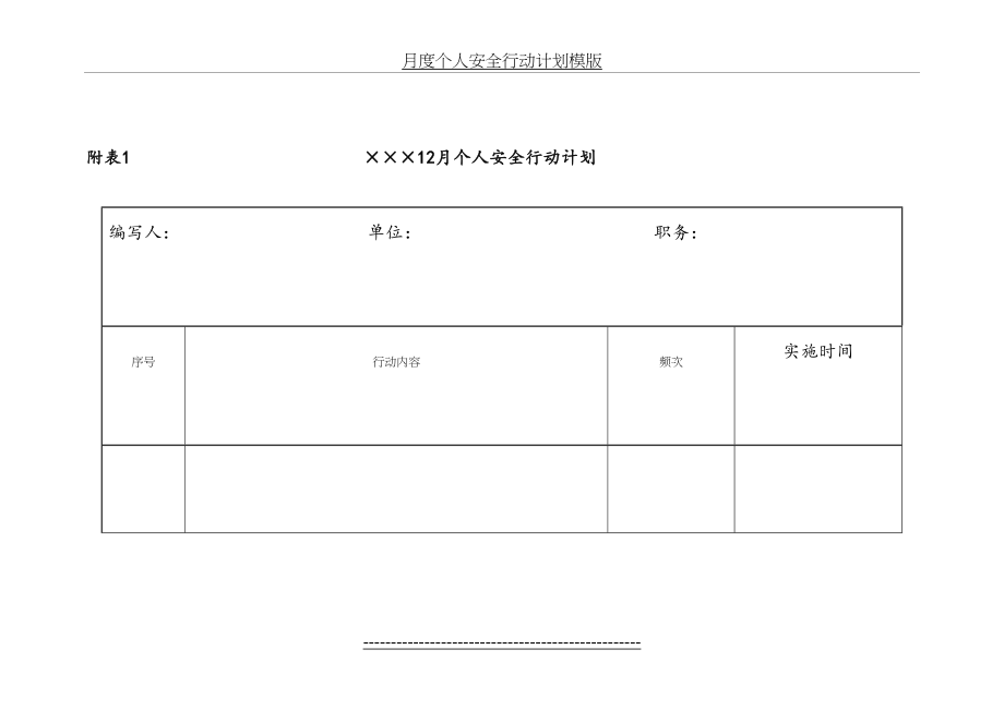 月度个人安全行动计划模版.doc_第2页