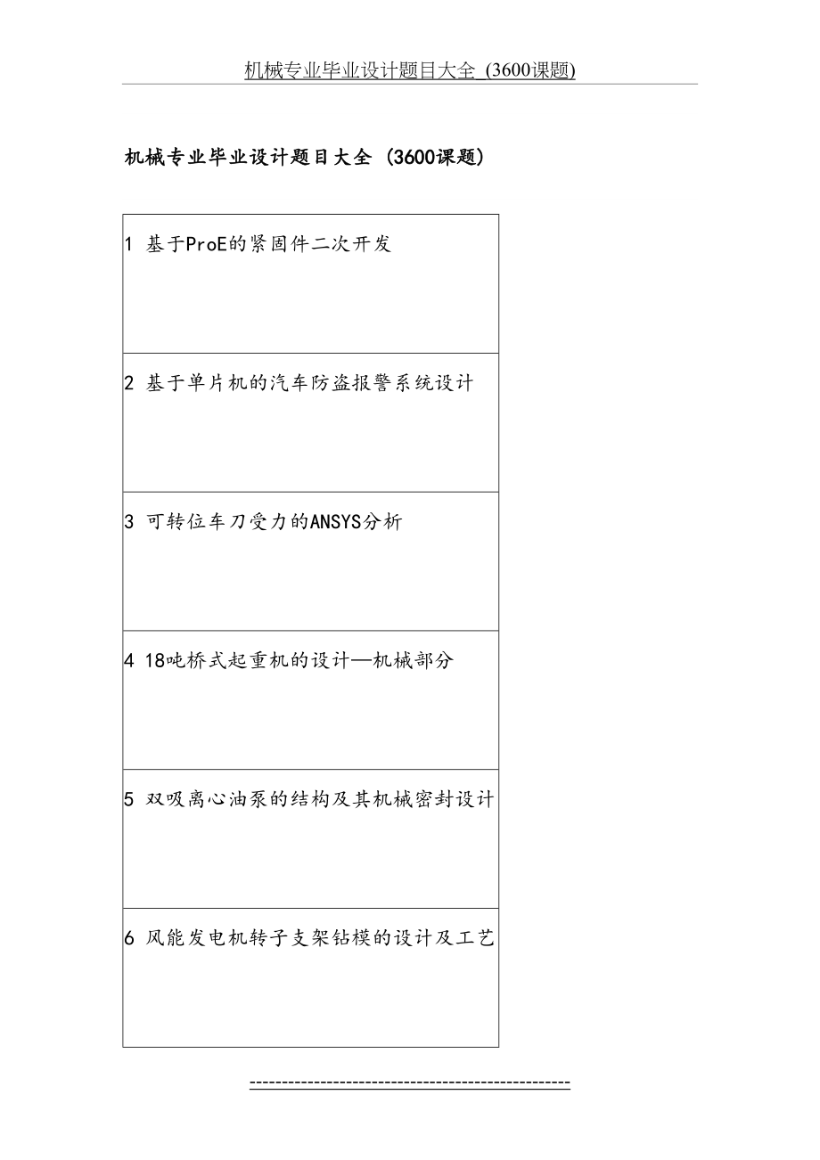 机械专业毕业设计题目大全_(3600课题).doc_第2页