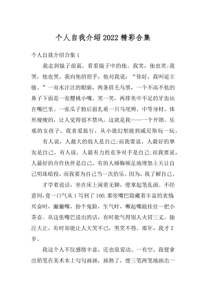 个人自我介绍2022精彩合集汇总.docx