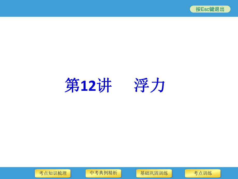 2014年中考物理二轮复习专用课件第12讲浮力.ppt_第1页