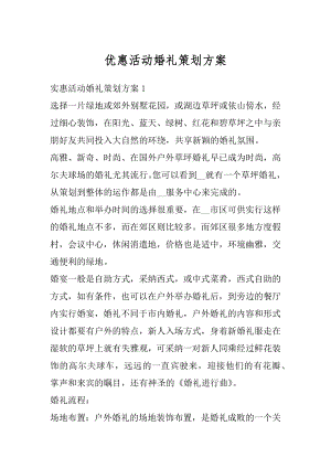 优惠活动婚礼策划方案精选.docx