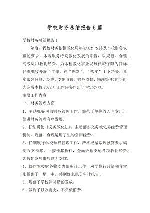 学校财务总结报告5篇范文.docx