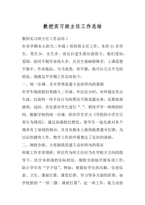 数控实习班主任工作总结最新.docx