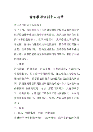 青年教师培训个人总结精品.docx