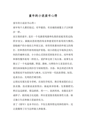 童年的小说读书心得汇总.docx