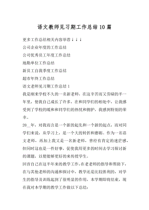 语文教师见习期工作总结10篇例文.docx