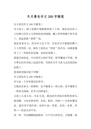 冬天景色作文200字随笔汇总.docx