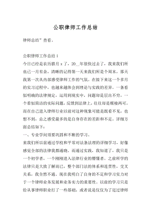 公职律师工作总结精编.docx