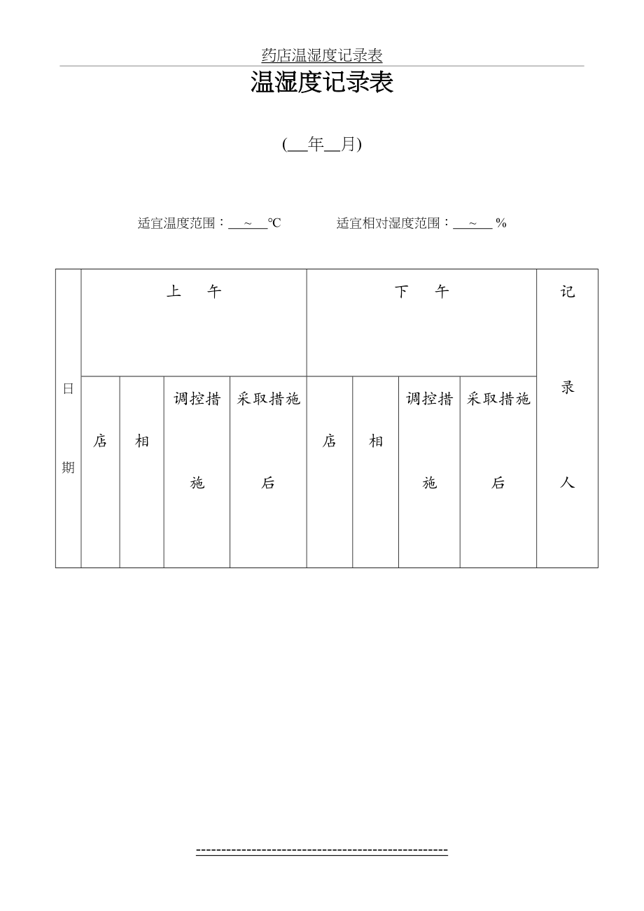 药店温湿度记录表.doc_第2页