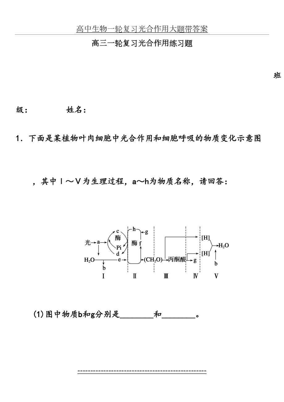 高中生物一轮复习光合作用大题带答案.docx_第2页