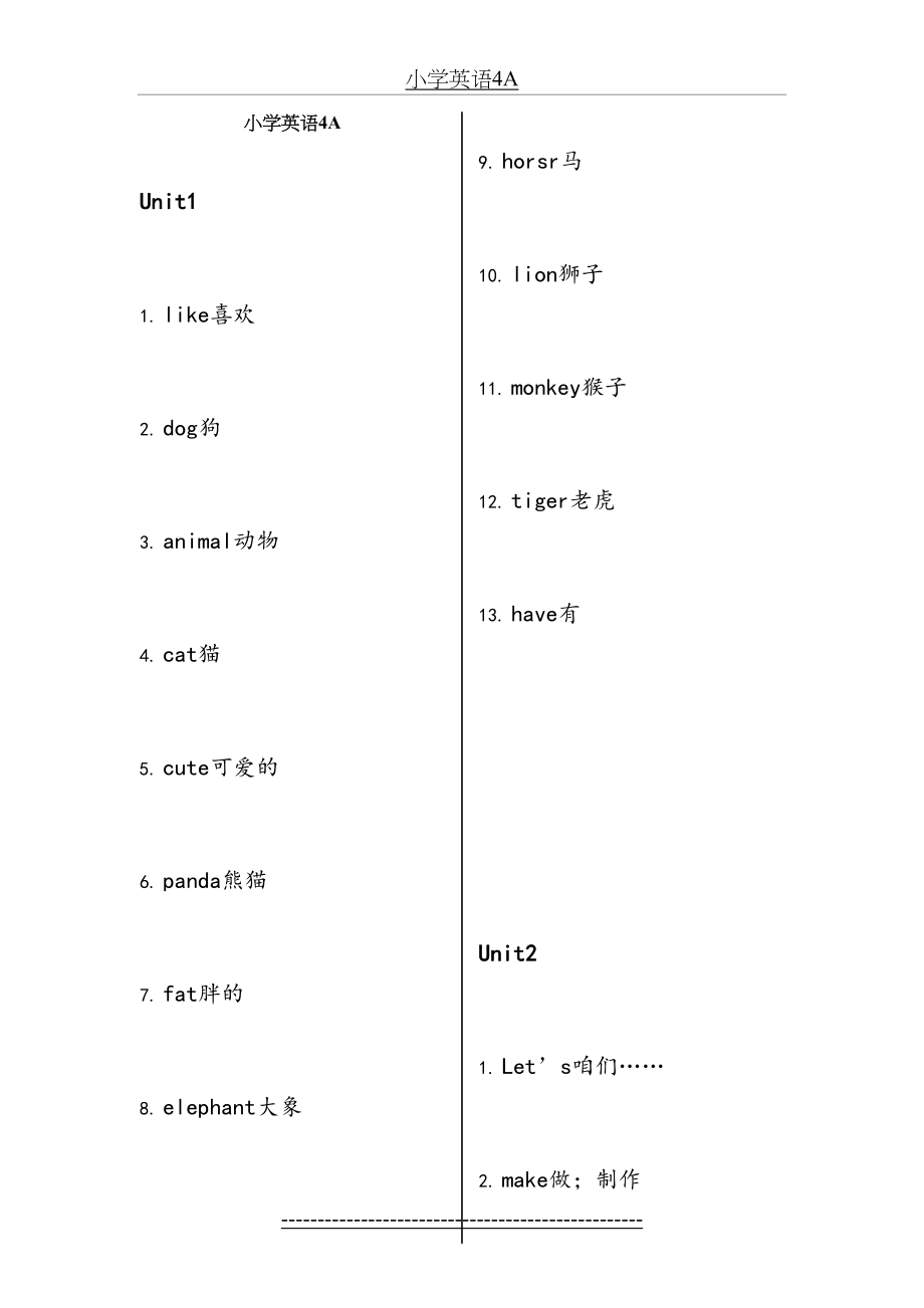 译林版四年级上册单词表66856.doc_第2页